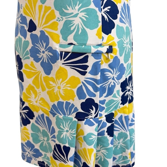 J. McLaughlin Dorte Short Sleeve Pleated Tennis Dress Blue Floral Print NWT - Picture 11 of 14